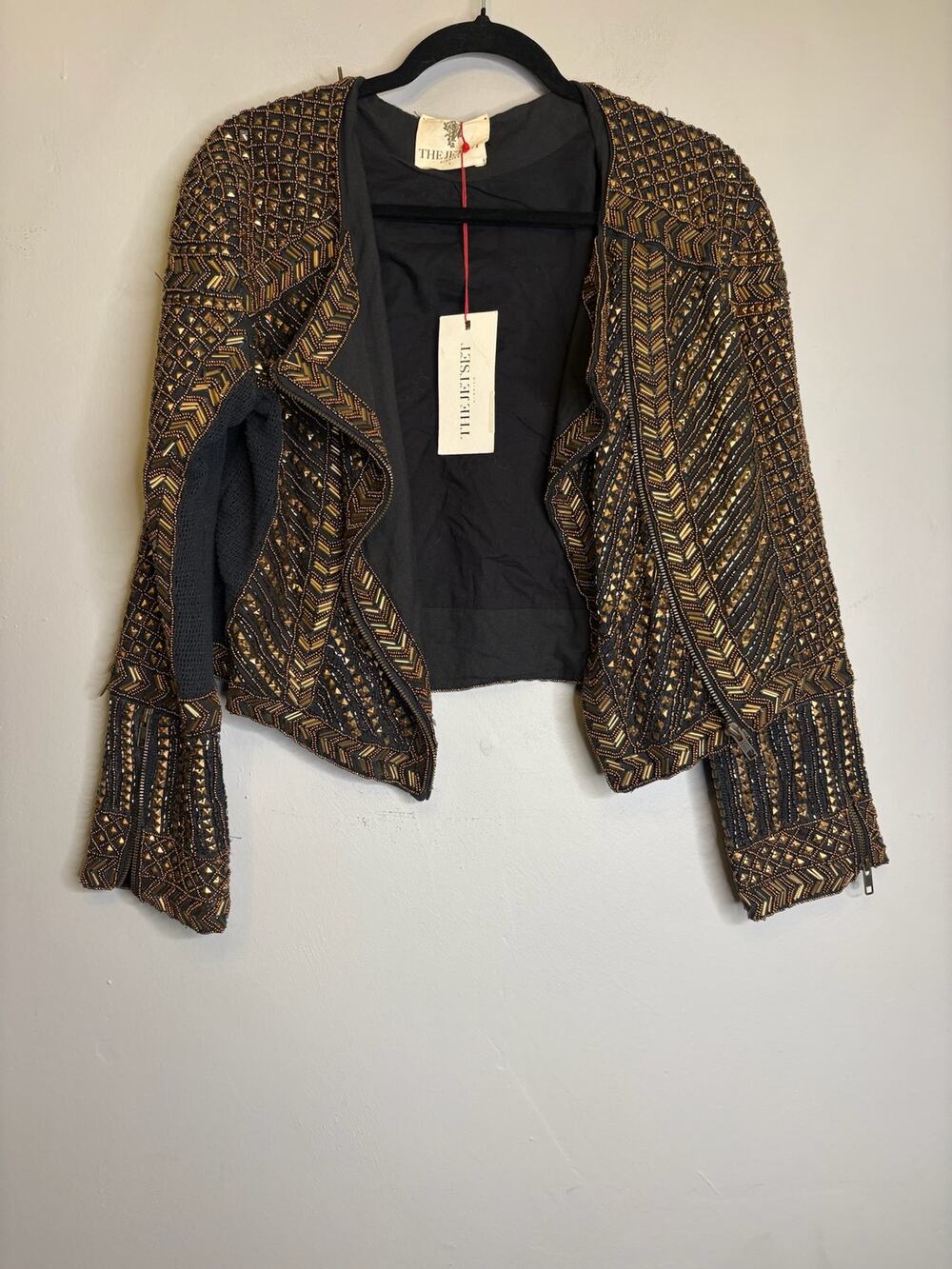 The Jetset Diaries Purlina Jacket Small New Boho Beaded Embroidered Statement